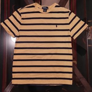 Ralph Lauren Yellow and Blue Stripped Short Sleeve Youth Tee Size M 10-12